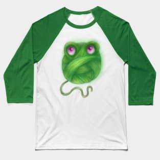 Green Chibi Frog Yarn Baseball T-Shirt